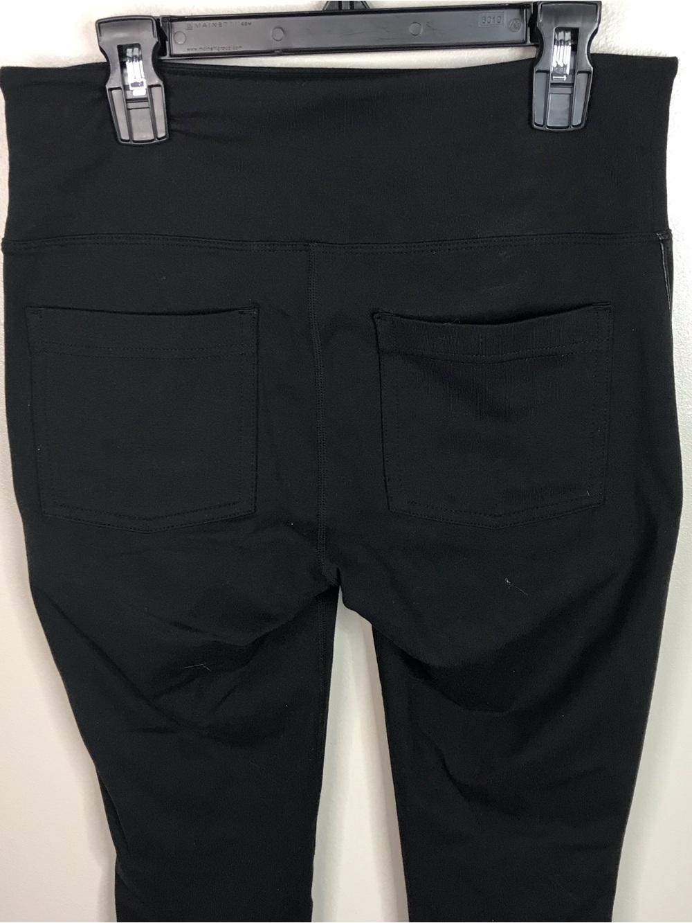 Athleta Black Leggings with Faux-Leather Side Panels Sz Small - Picture 4 of 5